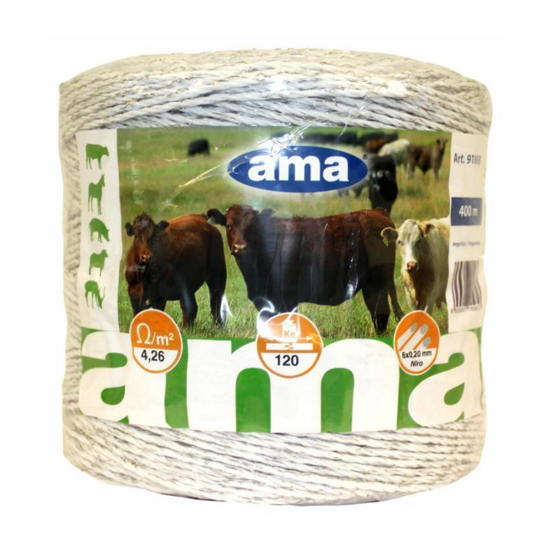 BOBINA FILO ELETTRIFICATO BIANCO 24X0,4 , LUNGHEZZA 400 MT