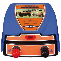 Electric fence unit AMA AC8000 voltage supply 230V, maximum fence lenght 40 Km, stored energy 10 Joule.