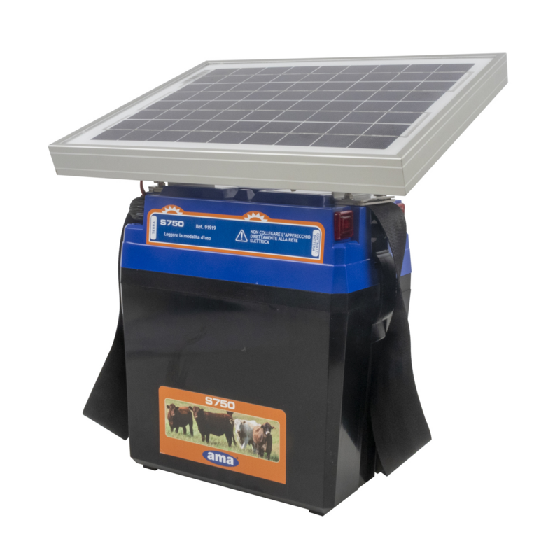 ELETTRIFICATORE A BATTERIA CON ALIMENTAZIONE A PANNELLO SOLARE 12V 12AH  PANNELLO 10W