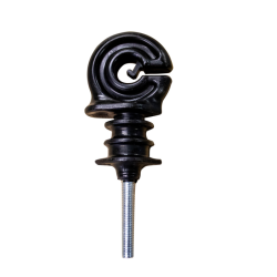 ISOLATORE NERO AD ANELLO CON VITE PER FERRO Ø 6 MM