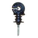ISOLATORE NERO AD ANELLO CON VITE PER LEGNO Ø 6MM