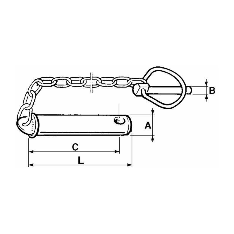 PERNO PER 3°PUNTO Ø19X120MM CON SPINA SCATTO