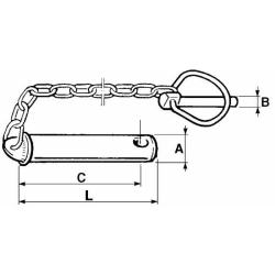 PERNO PER 3°PUNTO Ø25X120MM CON SPINA SCATTO