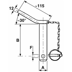 PERNO CON MANIGLIA, SPINA E CATENA Ø 19X130 MM