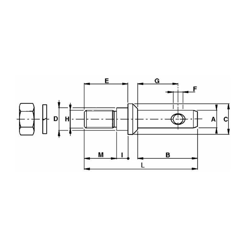 PERNO D'ATTACCO Ø28-28 M27x1,5