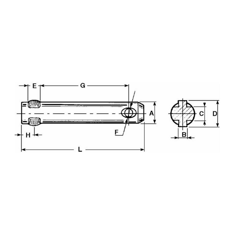 PERNO PER FRESA Ø22X130MM