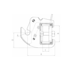 GANCIO AUTOMATICO PER BARRA TRAINO Ø22