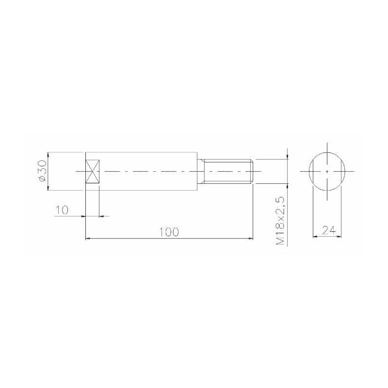 PERNO PORTAMOLLA Ø30 M18X1,5