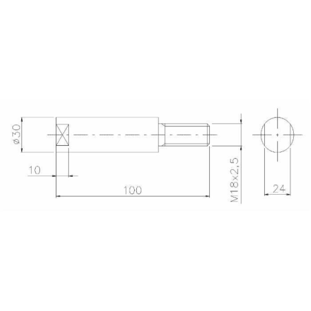 PERNO PORTAMOLLA Ø30 M18X1,5