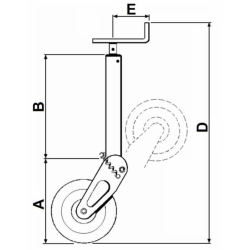 SERVOTIMONE A MOLLA Ø 6O,  RUOTA GOMMA 200MM