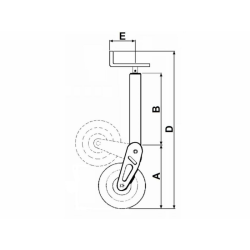 SERVOTIMONE CON RIBALTAMENTO MANUALE E BLOCCAGGIO RUOTA A SPINA 280X80MM