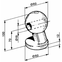SFERA PER RIMORCHI Ø60MM.