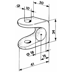 FORCELLA LEGGERA PER PIANTONE Ø 10 MM.