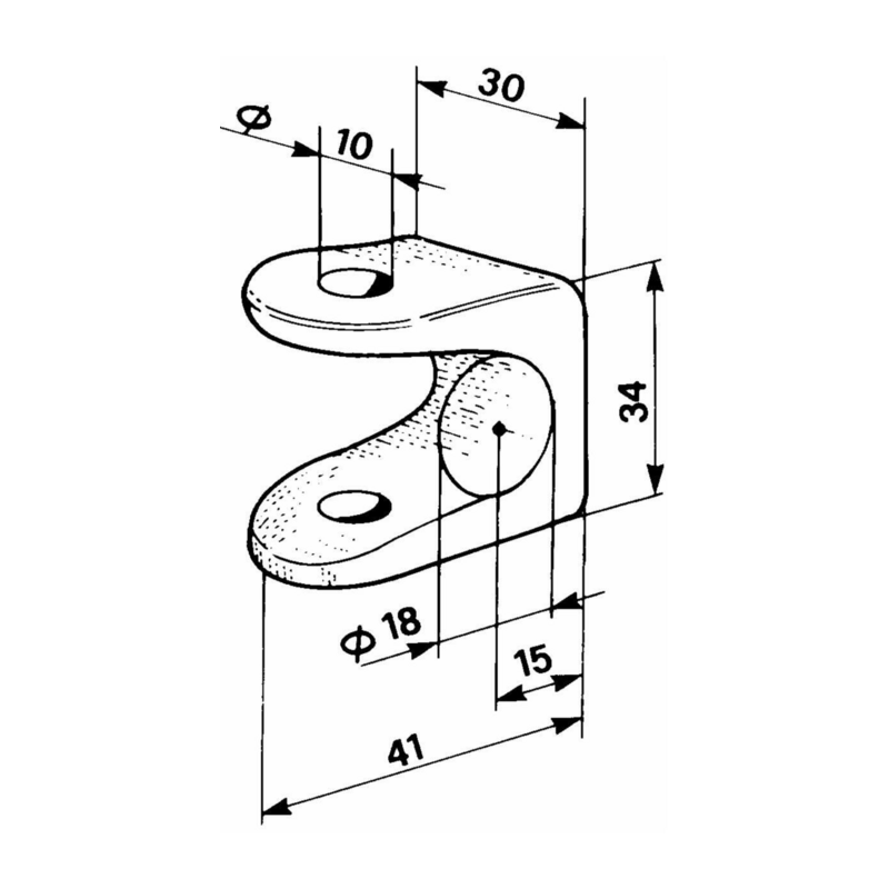 FORCELLA LEGGERA PER PIANTONE Ø 10 MM.
