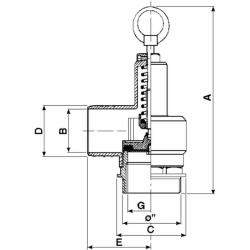 VALVOLA DI SICUREZZA CON PORTAGOMMA 1"1/2