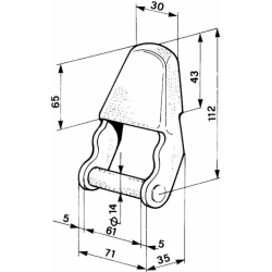 CERNIERA CON STAFFA CORTA Ø 14 MM.