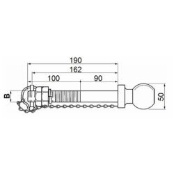 PERNO TRAINO A SFERA Ø22X190MM