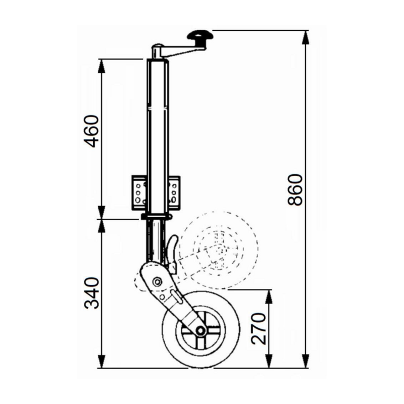 SERVOTIMONE LEGGERO A RUOTA RIBALTABILE 200X60