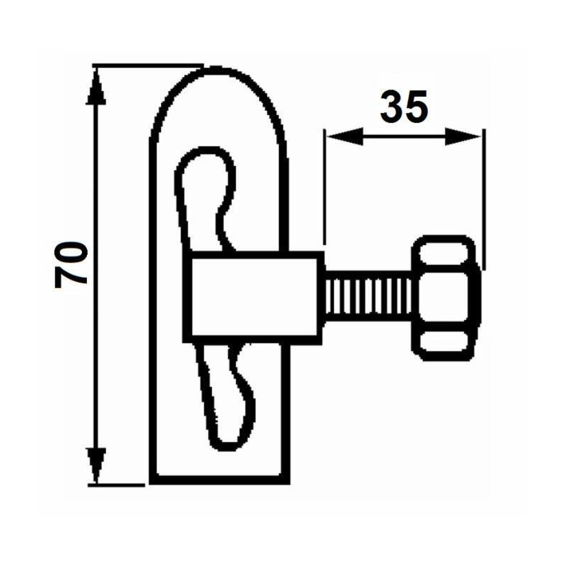 CHIUSURA A CADUTA CON VITE CORTA M12.