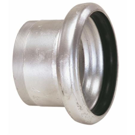 CONTROSFERA ZINCATA CON TRONCHETTO FILETTATO MASCHIO "BAUER" 1'1/2, Ø 50MM