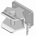 GANCIO CUNA C , PERNO Ø 28, DISTANZA FORI: 120X55MM