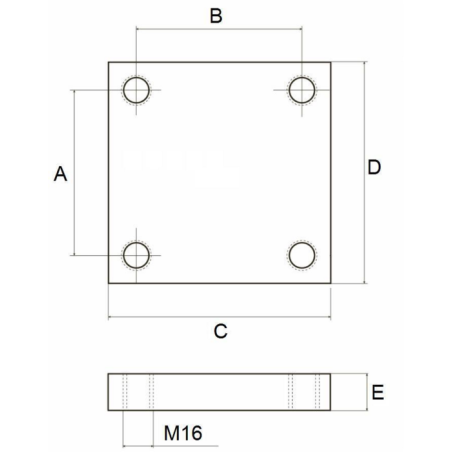 PIASTRA A SALDARE 130X130, M16