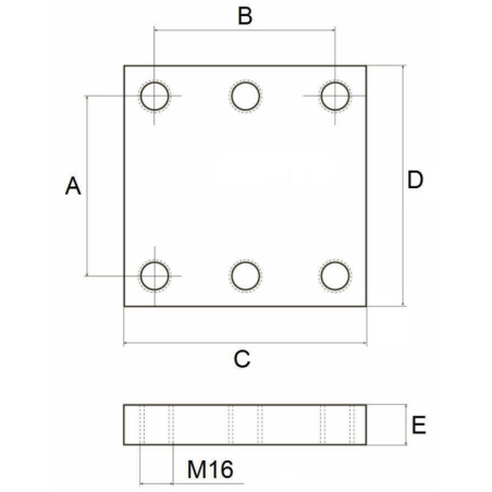PIASTRA A SALDARE  160 X 160, M16