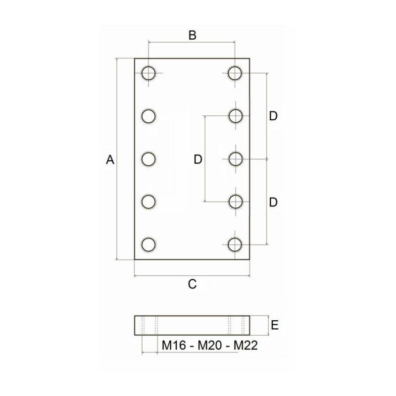 PIASTRA A SALDARE 270X160. M22