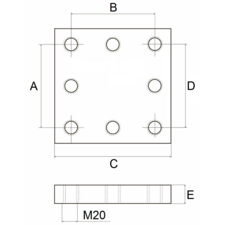 PIASTRA A SALDARE 200 X 200, M20