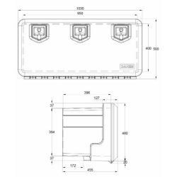 CASSETTA PORTA ATTREZZI IN PLASTICA 1030x500x455MM