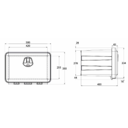 CASSETTA PORTA ATTREZZI IN PLASTICA 500X350X400