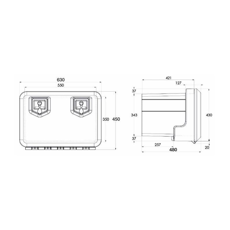 CASSETTA PORTA ATTREZZI IN PLASTICA 600X415X460MM