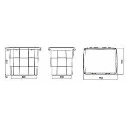 CASSETTA PORTA ATTREZZI IN PLASTICA 650X500X570MM