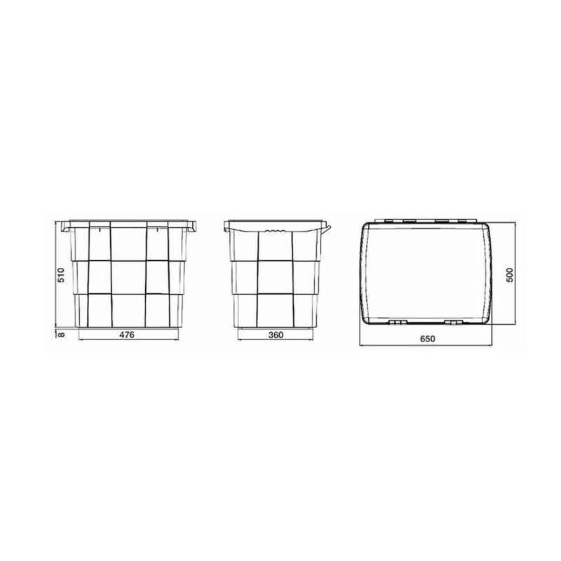 CASSETTA PORTA ATTREZZI IN PLASTICA 650X500X570MM