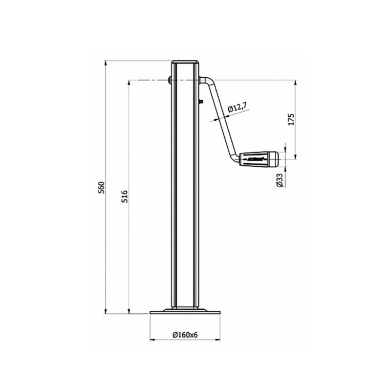 SERVOTIMONE CON MANOVELLA LATERALE SIMOL 60X560MM