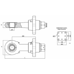 Occhione flangiato con rotula Cat.4 444 mm