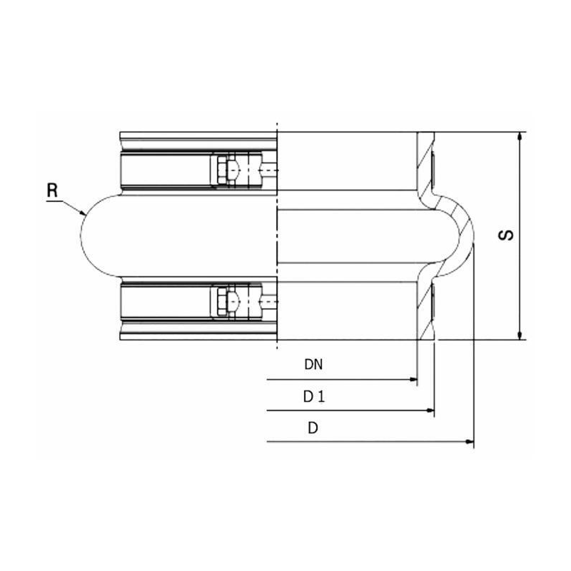 GIUNTO IN GOMMA Ø 150MM CON FASCETTE INOX