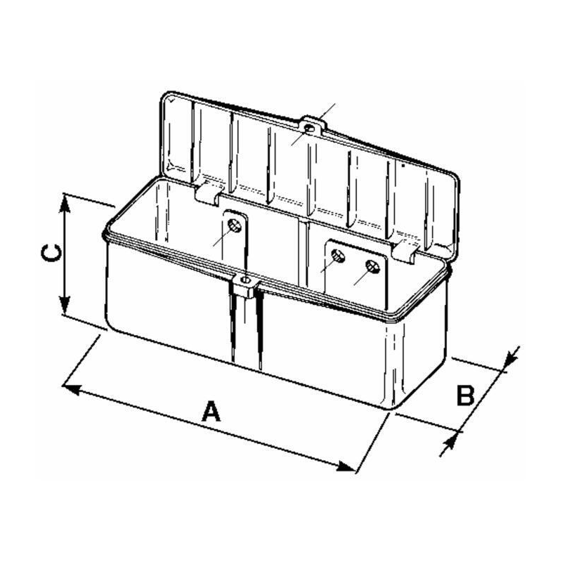 Cassetta porta attrezzi in plastica 370x140x150 mm