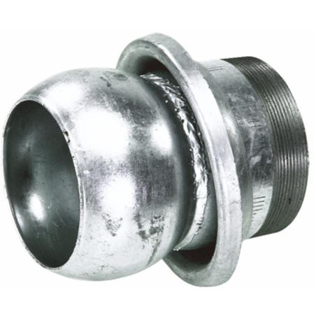 SFERA E ANELLO ZINCATO CON TRONCHETTO FILETTATO MASCHIO Ø 80MM