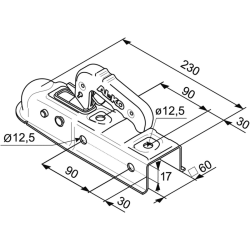 TESTINA TRAINO A SFERA ATTACCO QUADRO Ø 60MM