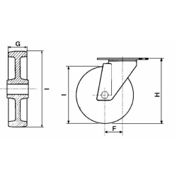 RUOTA NYLON Ø 80MM CON SUPPORTO FISSO
