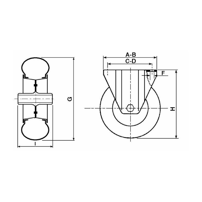 RUOTA PNEUMATICA Ø 200MM SUPPORTO FISSO