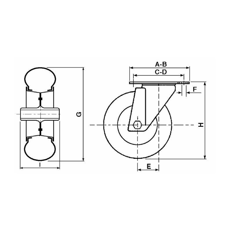 RUOTA PNEUMATICA Ø 260MM CON SUPPORTO GIREVOLE