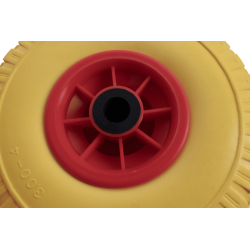 RUOTA IN POLIURETANO GIALLO CON CUSCINETTO