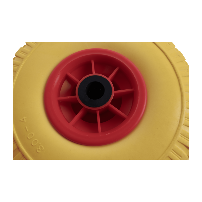 RUOTA IN POLIURETANO GIALLO CON CUSCINETTO