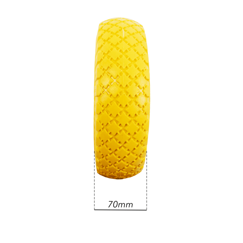 RUOTA IN POLIURETANO GIALLO CON CUSCINETTO