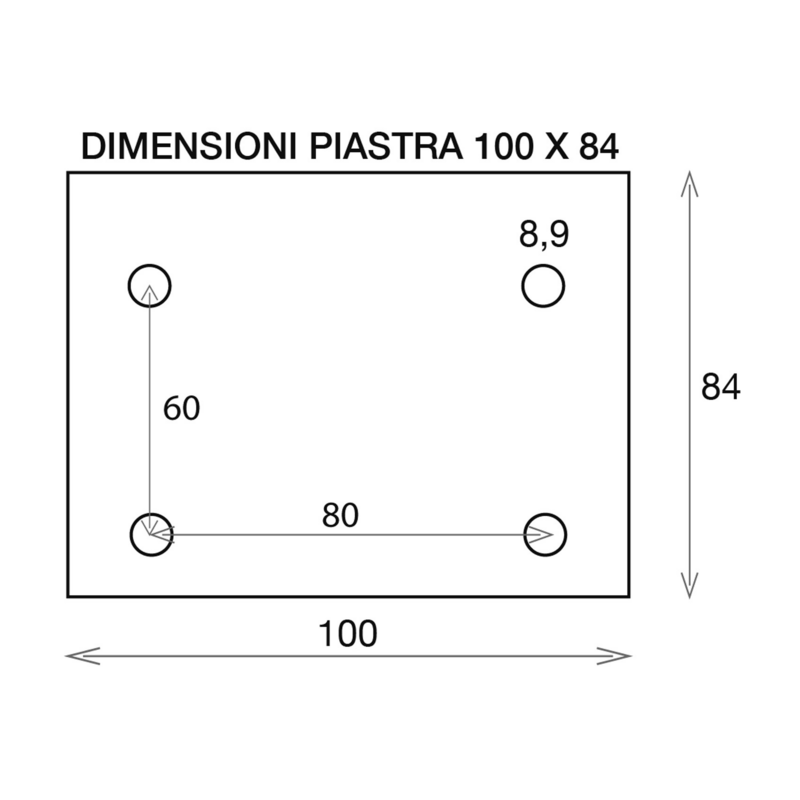 RUOTA NYLON Ø 120MM CON SUPPORTO FISSO