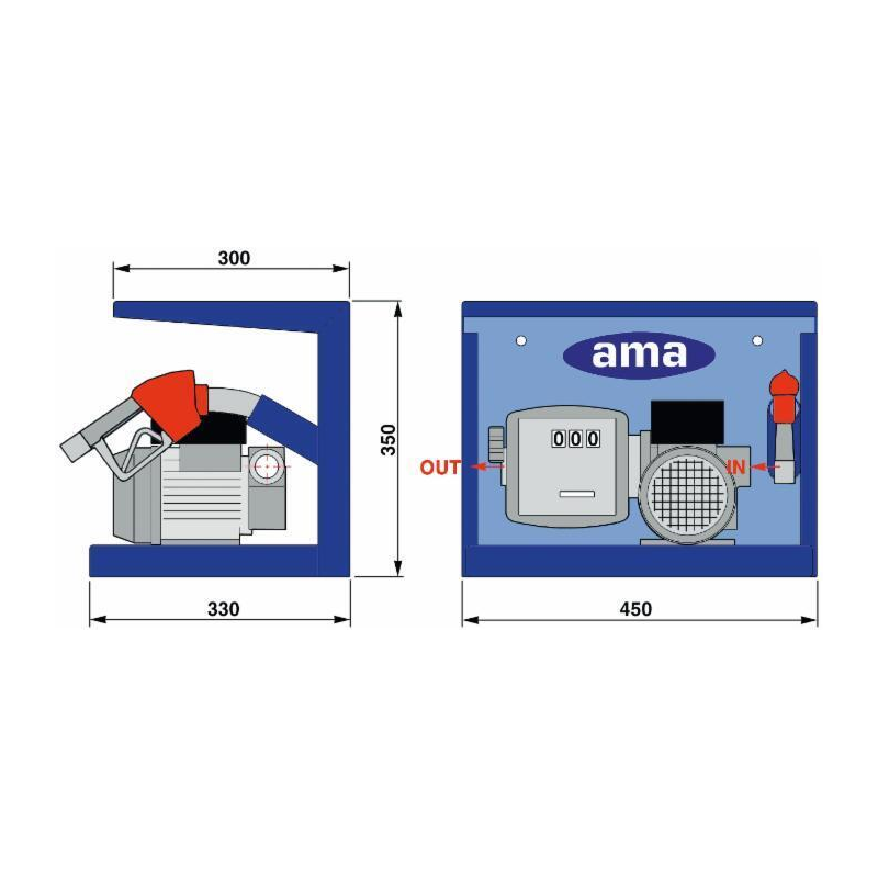 DISTRIBUTORE A USO PRIVATO PER GASOLIO EASY PUMP COUNTER" COMPLETO DI POMPA