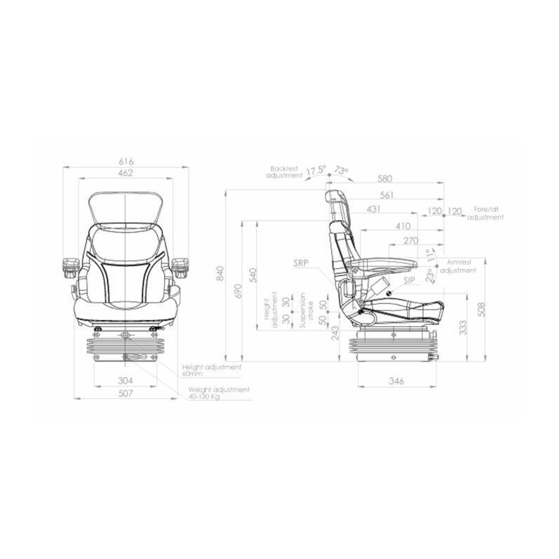 SEDILE ACTIVO PLUS IN SKY CON MOLLEGGIO MECCANICO