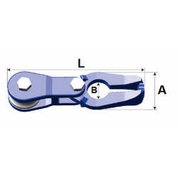Gancio girevole fune-catena G100 con puleggia